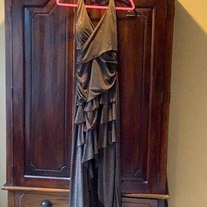 Beautiful Halter V-Neck Tie Back Gown